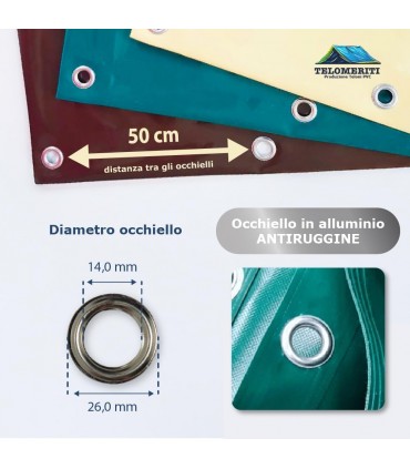 Telo in Pvc 650 gr/mq Celeste